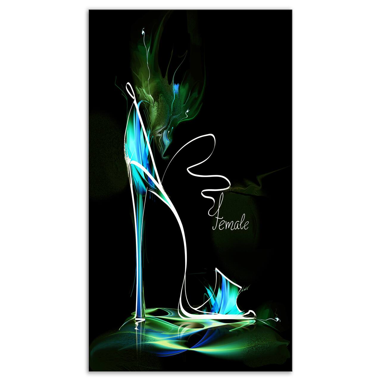 Designart - Green High Heel Show - Abstract Canvas Art Print